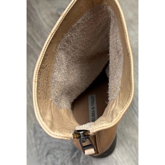 Chelsea and Violet Slouchy Booties 11‎ Beige Leather Chic Freedom Ankle Boots - Picture 6 of 9